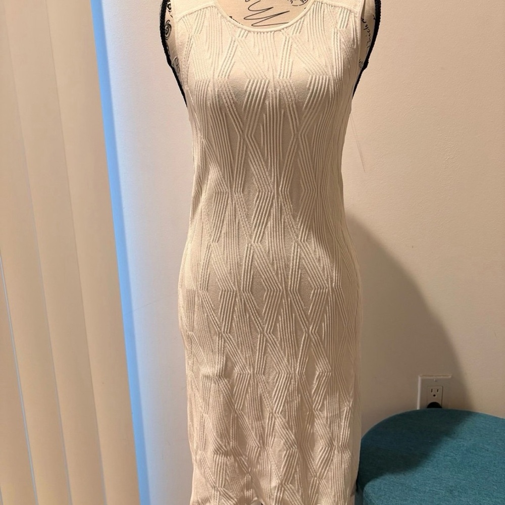 Club Monaco White Textured Knit Sleeveless Dress XS